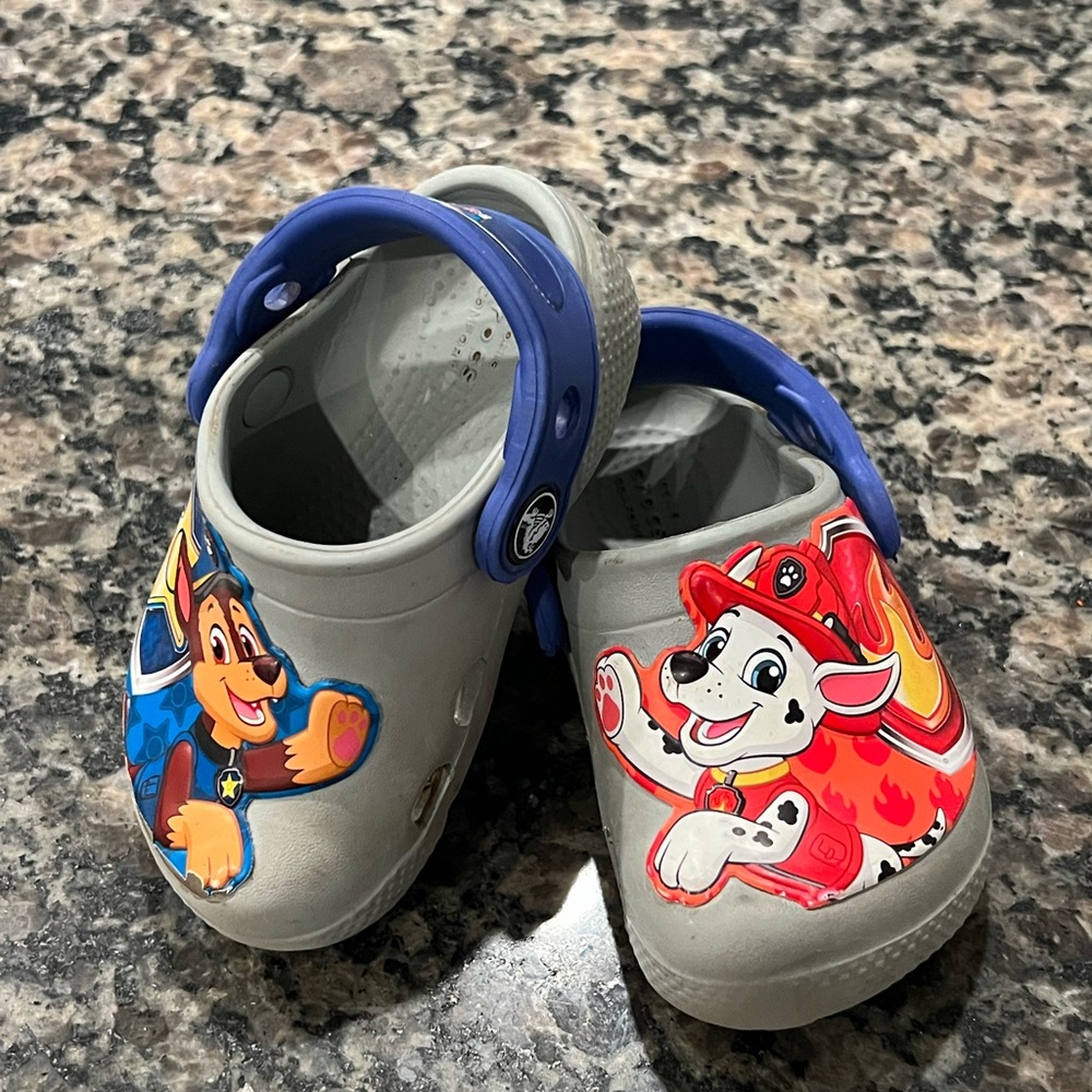 CROCS Kids Gray and Blue Paw Patrol Clogs